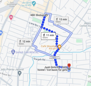 Static map showing the location of Jyoti Girls PG